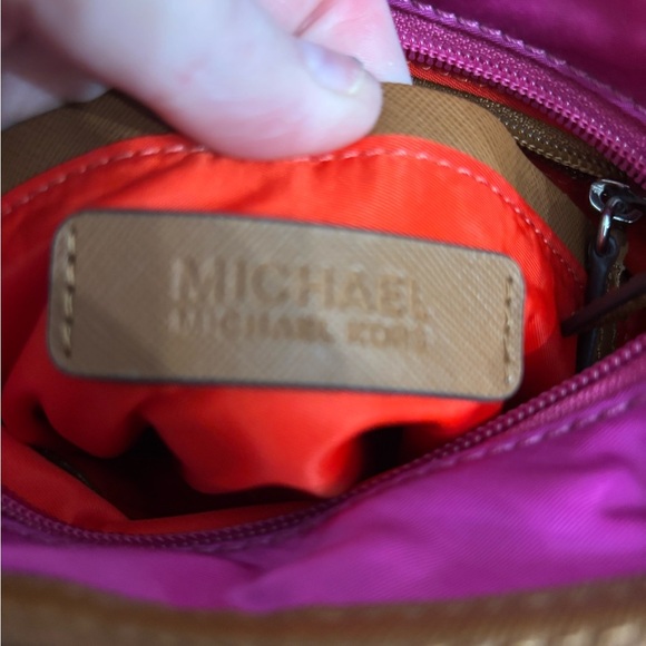 Michael Kors Fuchsia and Tan Crossbody Bag - Picture 9 of 9